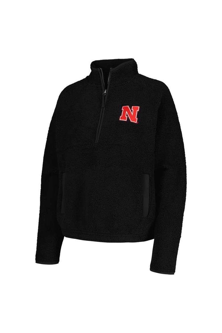 Women's Black Nebraska Huskers Everest Half-Zip Sweatshirt, Alternate, color, Black
