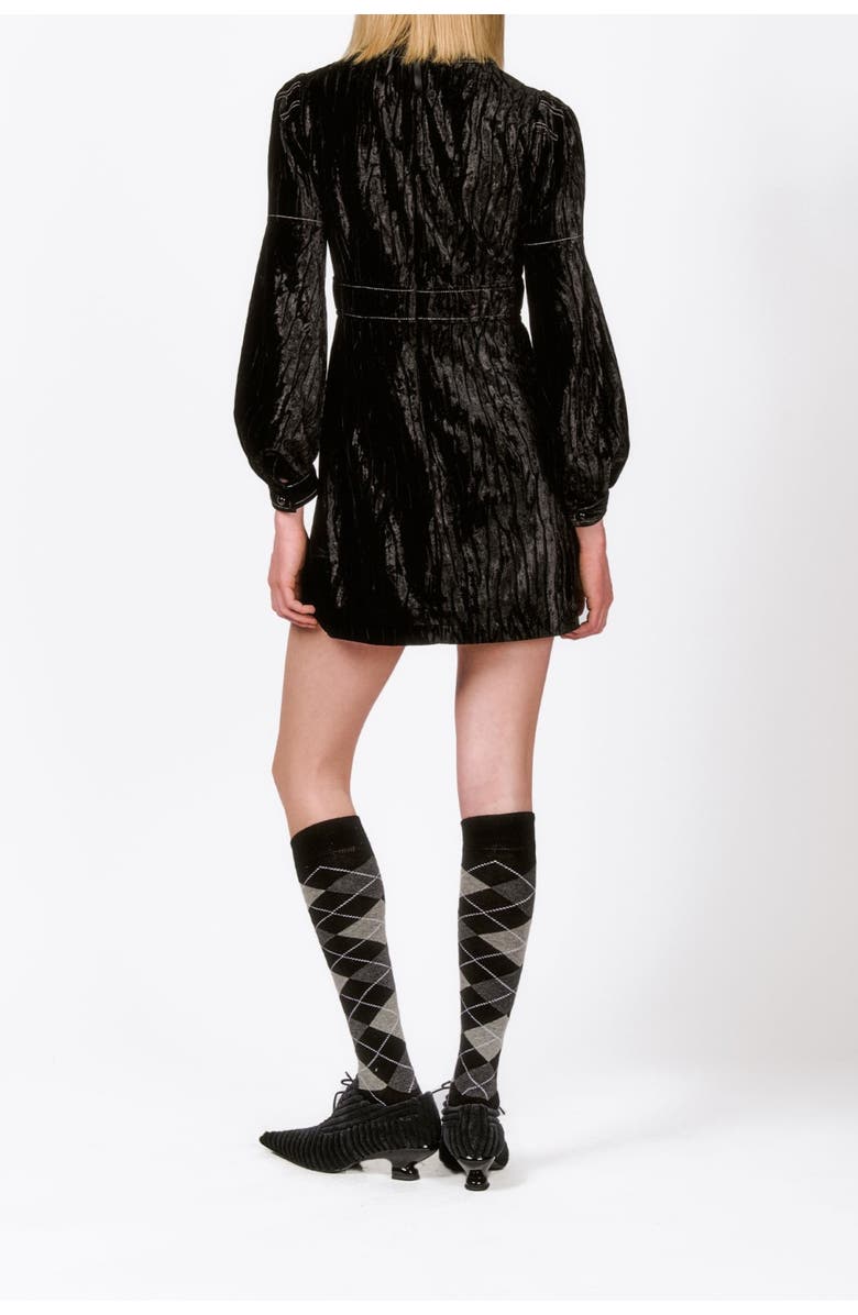 Anna Sui Crushed Velvet Cream Lace Dress, Alternate, color, 