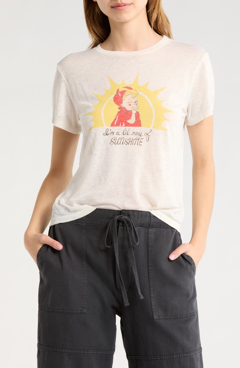 Re/Done Ray of Sunshine Graphic T-shirt, Main, color, Vintage White