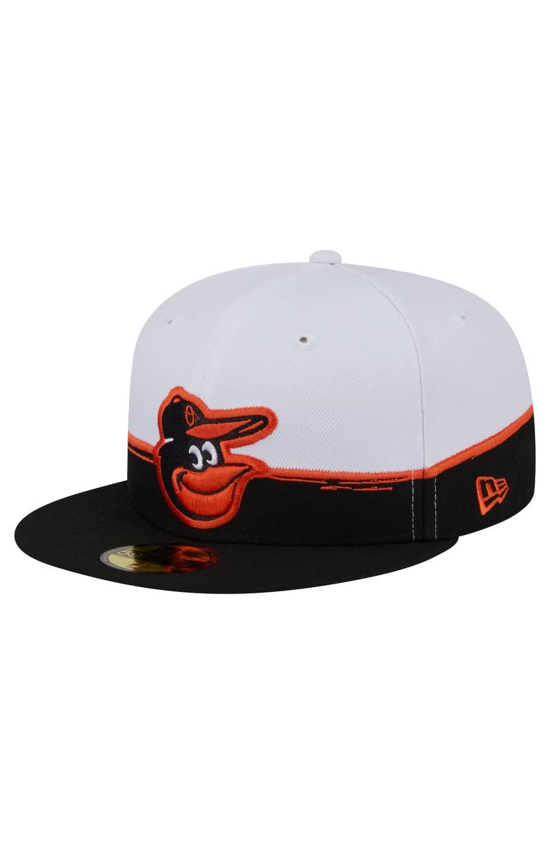 New Era Men's New Era  Black/White Baltimore Orioles Paint Stroke 59FIFTY Fitted Hat, Main, color, Black