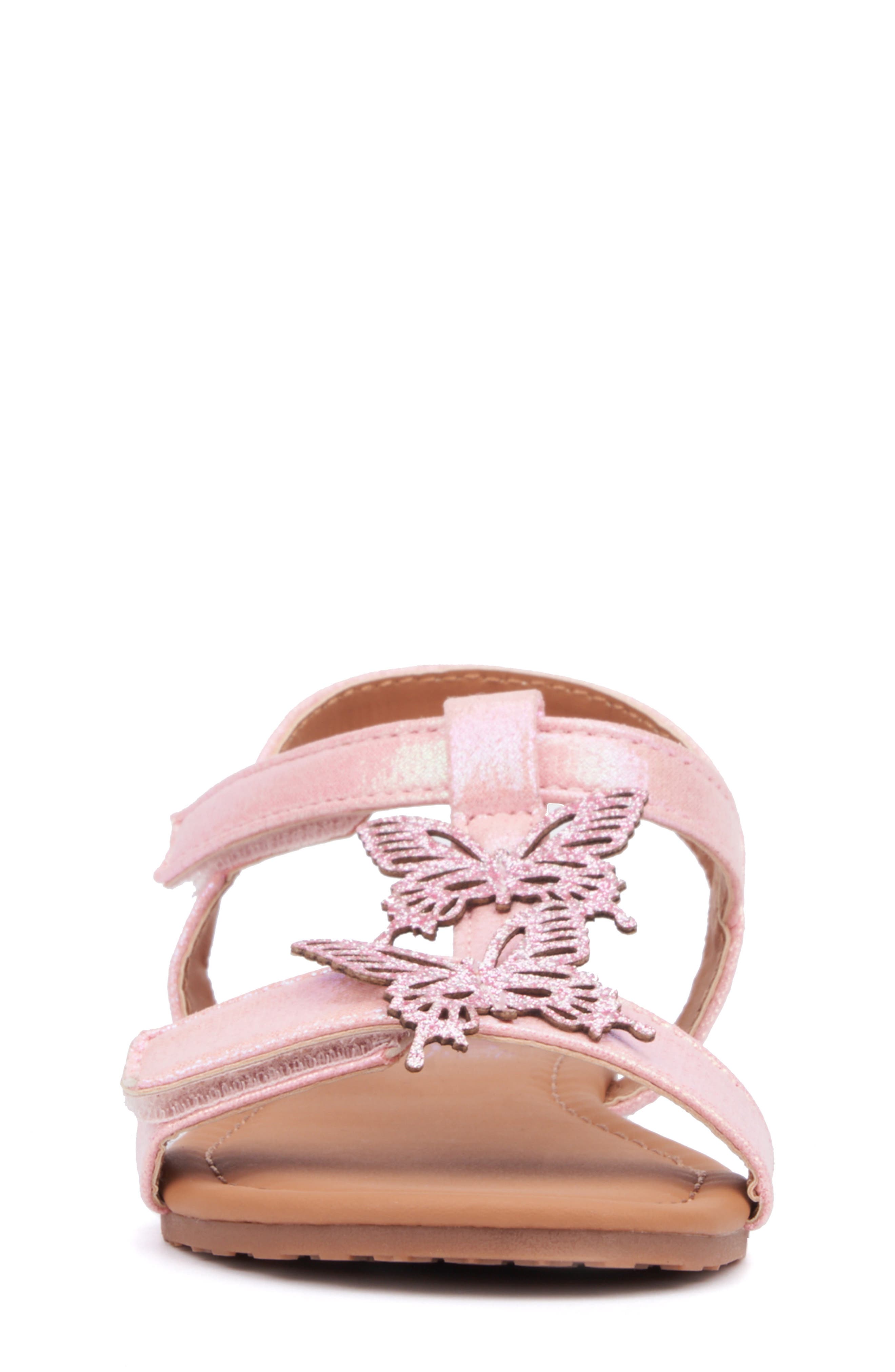 OLIVIA MILLER Kids' Butterfly Ankle Strap Sandal, Alternate, color, 