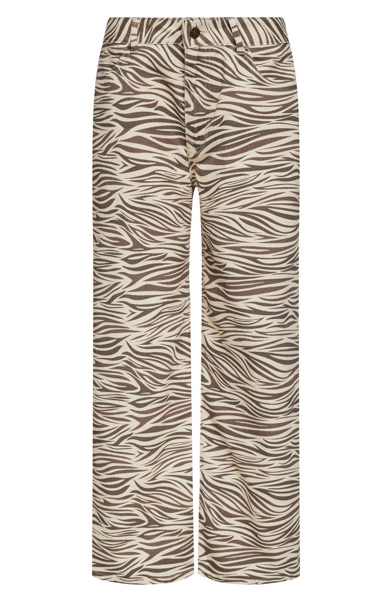 LIONESS Top Model Zebra Low Rise Wide Leg Jeans, Alternate, color, Zebra