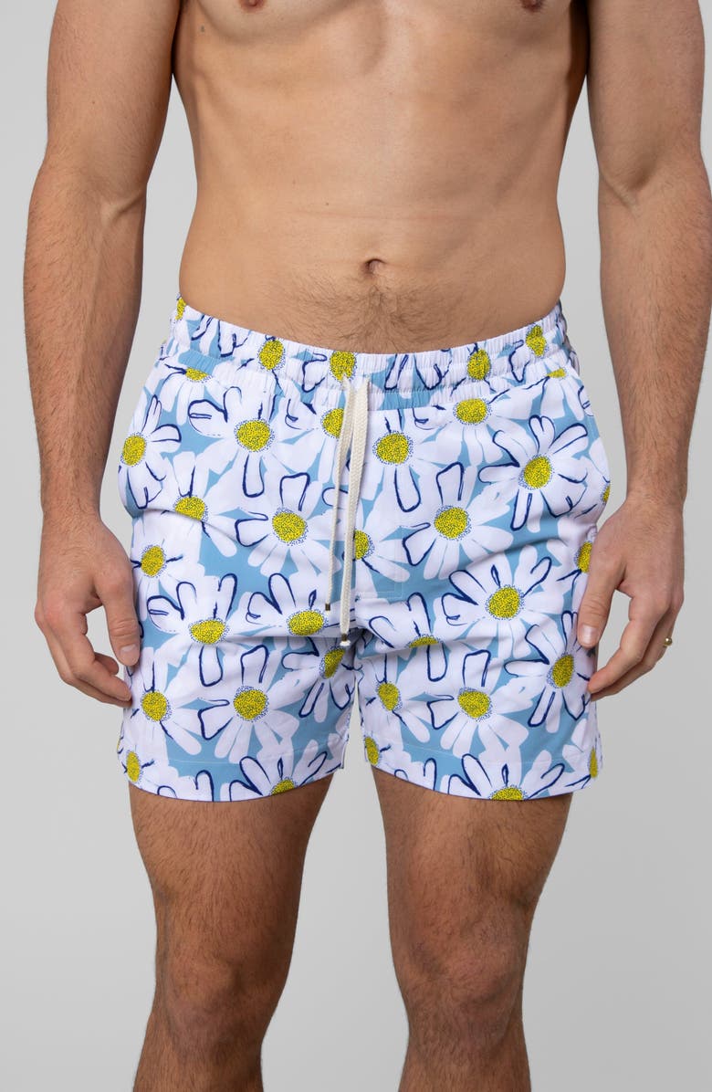 LEISURE LAB Summer Daisies Swim Trunk, Alternate, color, Summer Daisies