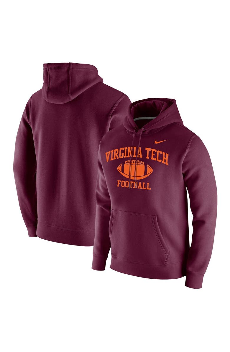 Nike Men's Nike Maroon Virginia Tech Hokies Retro Football Club Fleece Pullover Hoodie, Alternate, color, 