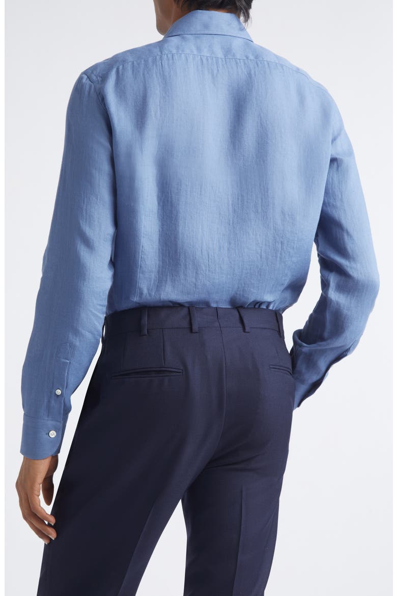 Linen Button-Up Shirt, Alternate, color, DENIM BLUE