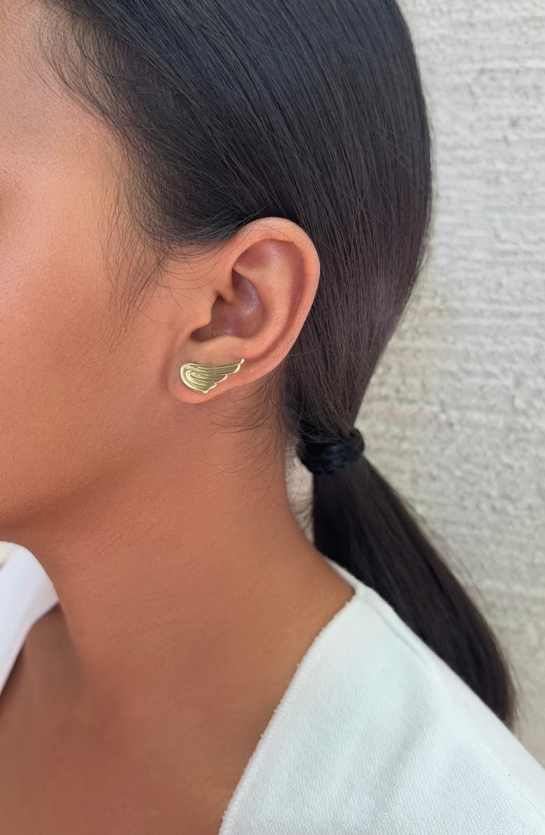 Adornia Winged Stud Earrings, Alternate, color, Gold
