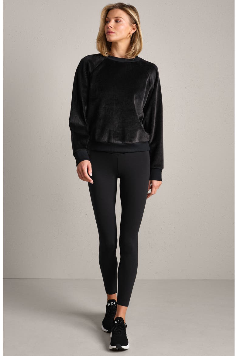 Plush Crewneck Sweatshirt, Alternate, color, PURE BLACK