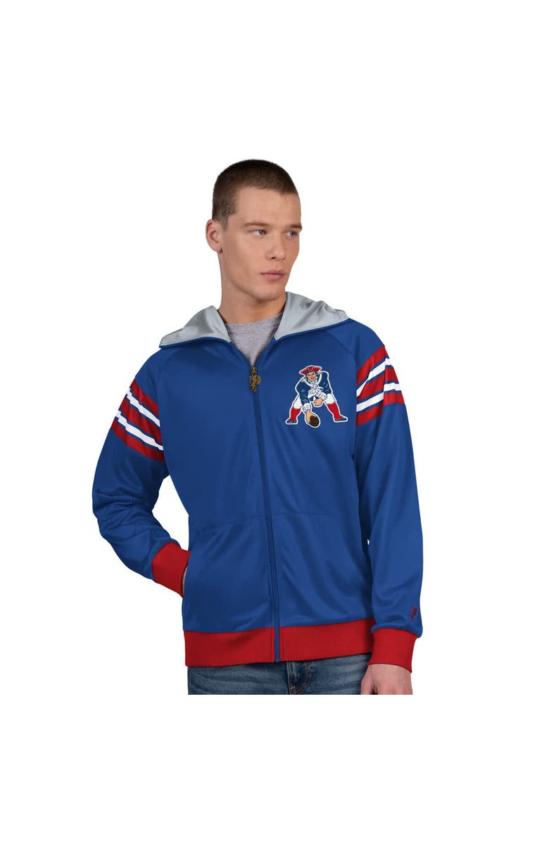 Pro Player Men's Pro Player Royal/Red New England Patriots Retro Helmet Full-Zip Hooded Track Jacket, Main, color, Royal