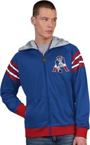 Pro Player Men's Pro Player Royal/Red New England Patriots Retro Helmet Full-Zip Hooded Track Jacket