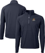Cutter & Buck Men's Cutter & Buck  Navy Toledo Mud Hens Adapt Eco Knit Hybrid Recycled Quarter-Zip Top
