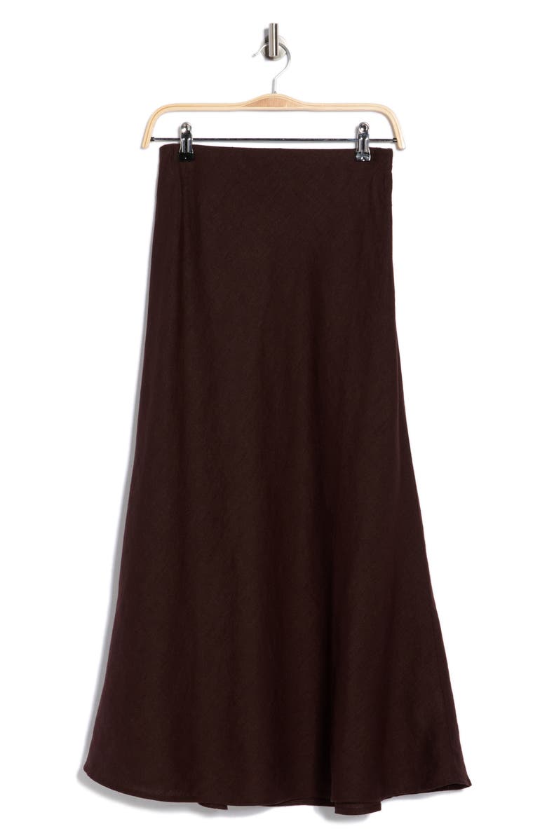 Madewell Linen Maxi Slip Skirt, Alternate, color, Cocoa