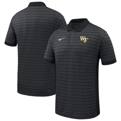 Men's Nike Black Wake Forest Demon Deacons 2025 Early Season Coaches Sideline Victory Stripe Performance Polo
