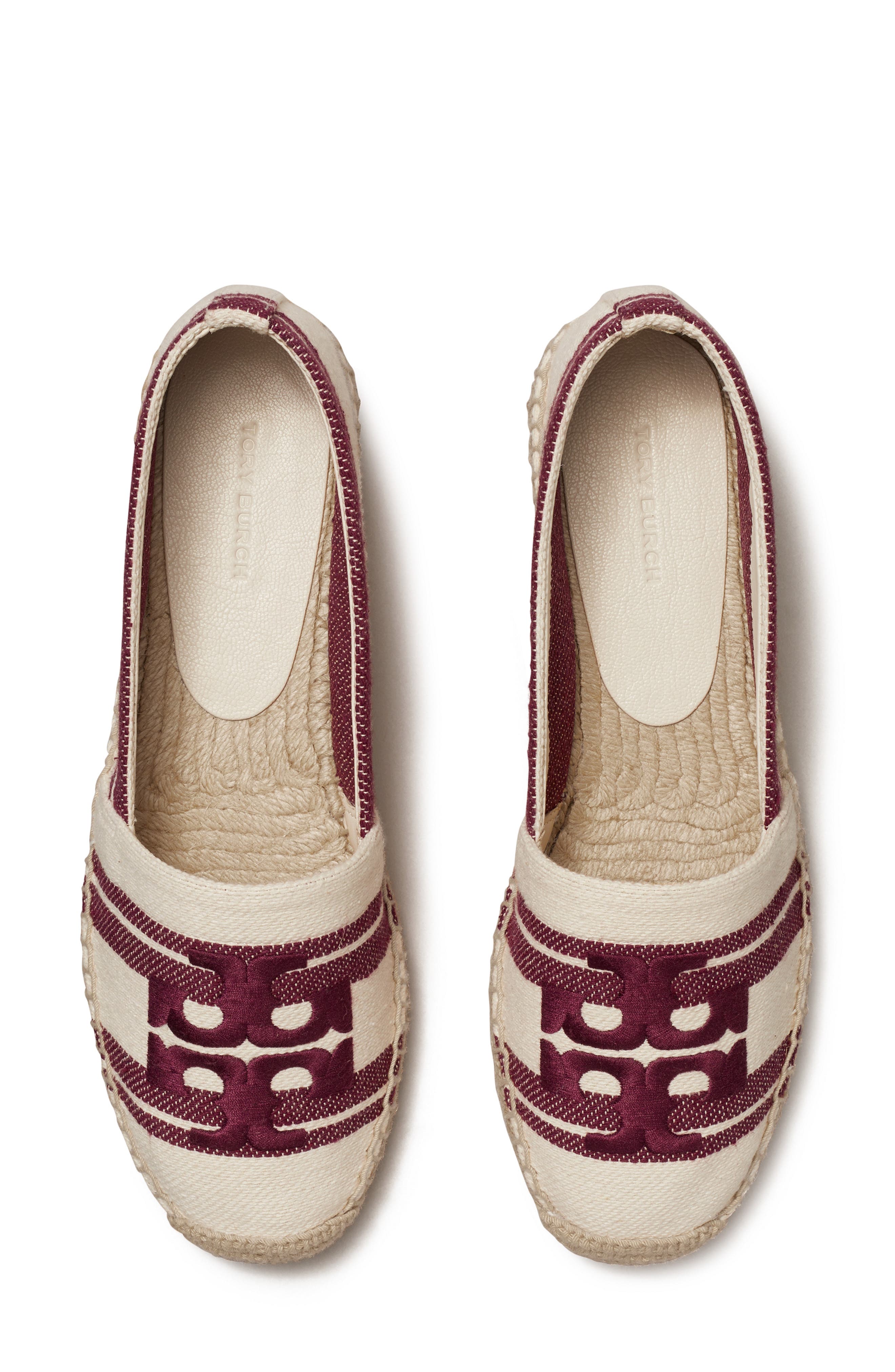 Double T Jacquard Espadrille, Alternate, color, ASH WHITE / VINO