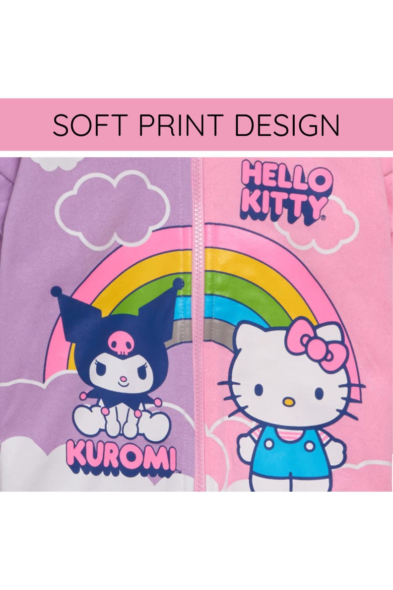 Fleece Zip-up Hoodie (toddler, Little Kid & Big Kid), Alternate, color, Pink Plum Kitty Kuromi