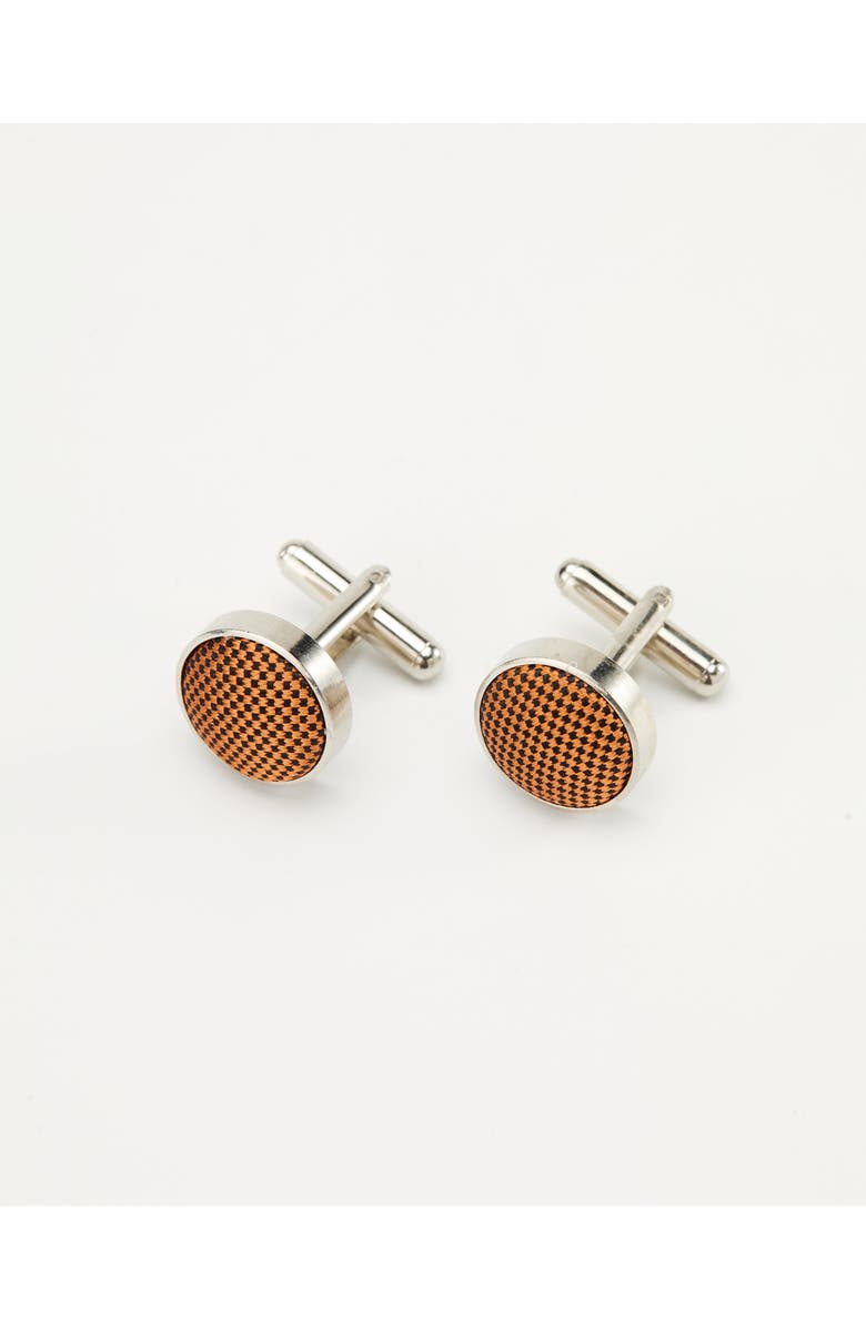 Knottery & Co Twill Silk Cufflinks, Alternate, color, Cinnamon Brown
