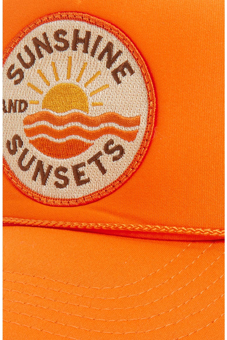 Sunshine & Sunsets Trucker Hat, Alternate, color, ORANGE