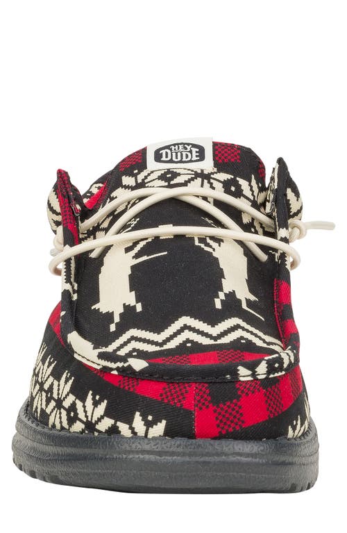 Hey Dude Wally Holiday Moc Toe Slip-on Shoe In Multi