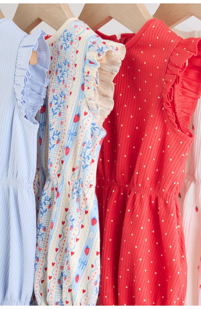 NEXT Pack of 4 Assorted Frill Bodysuits, Alternate, color, Blue