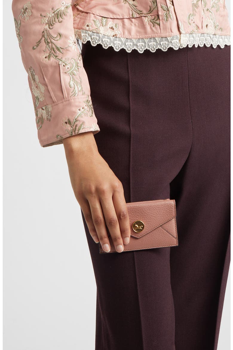 Small Leather Envelope Wallet, Alternate, color, NOUGAT