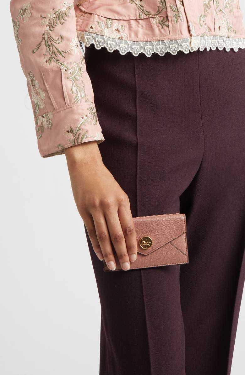 Chloé Small Leather Envelope Wallet, Alternate, color, Nougat
