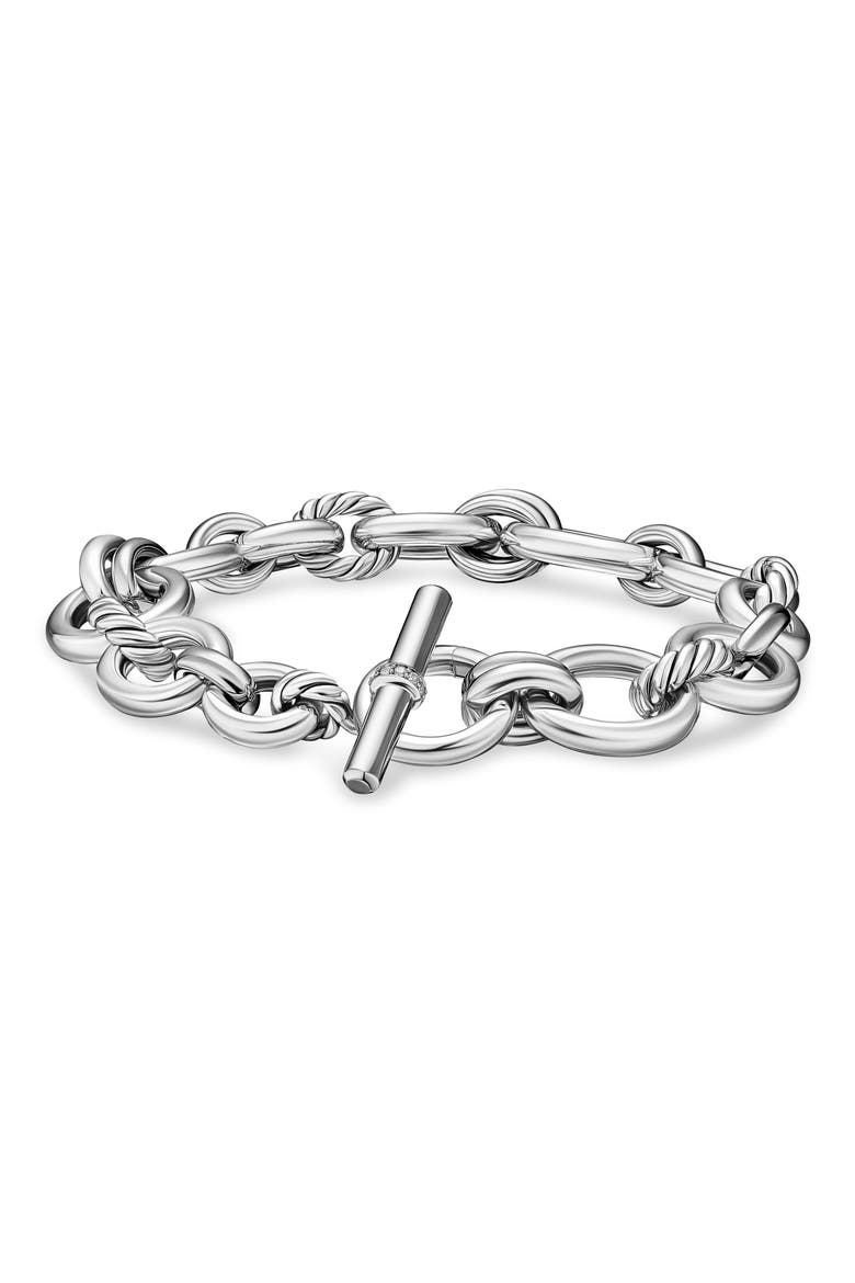 Mercer® Chain Bracelet in Sterling Silver with Diamonds, 8mm, Main, color, DIAMOND/ SILVER
