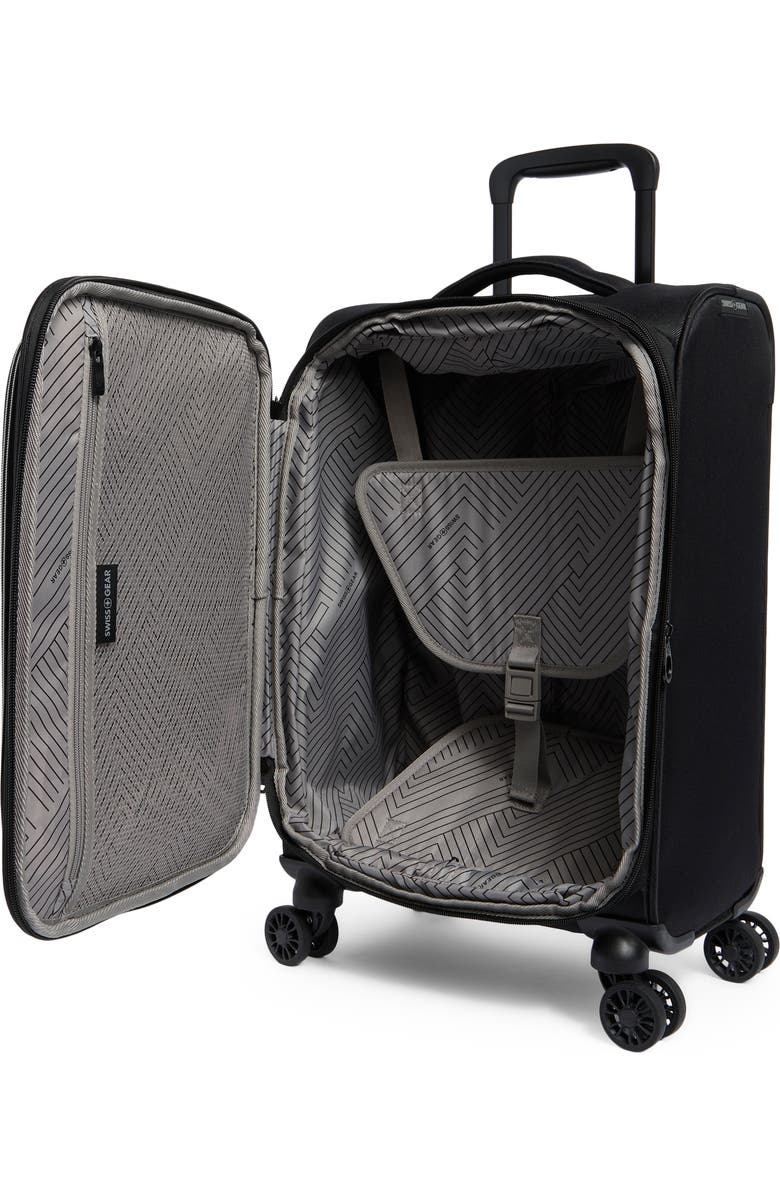 SWISSGEAR 19-Inch Softside Spinner Carry-On Luggage, Alternate, color, Black