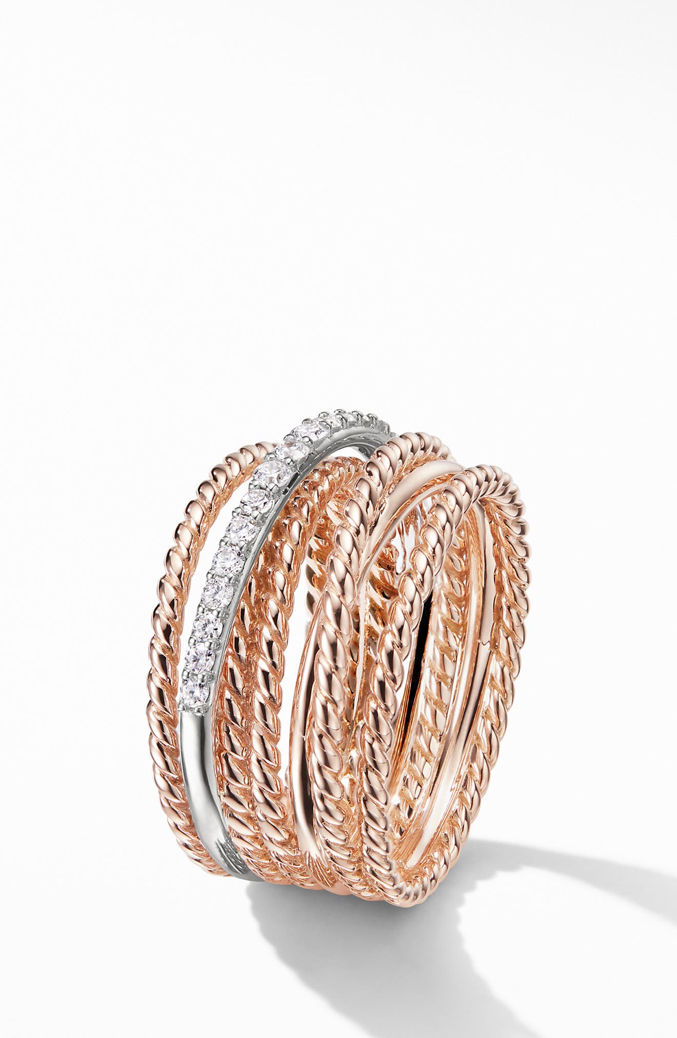 David Yurman Crossover Wide Ring with Diamonds (Women) | Nordstrom