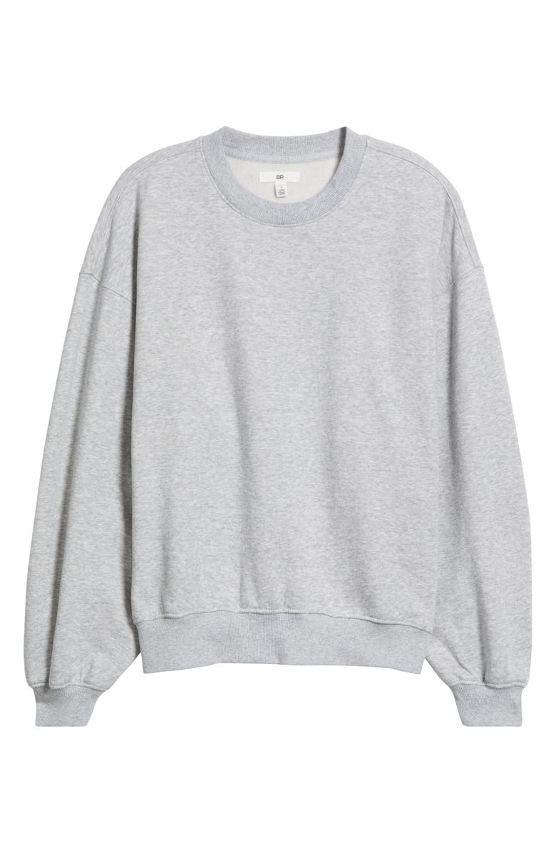 BP. Relaxed Cotton Blend Sweatshirt, Alternate, color, Grey Soft Heather