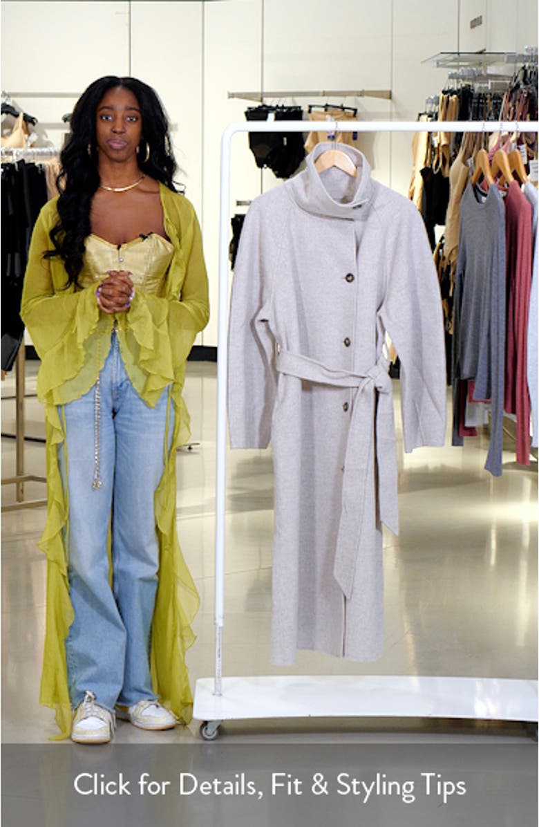 Funnel Collar Wool Blend Coat, sales video thumbnail