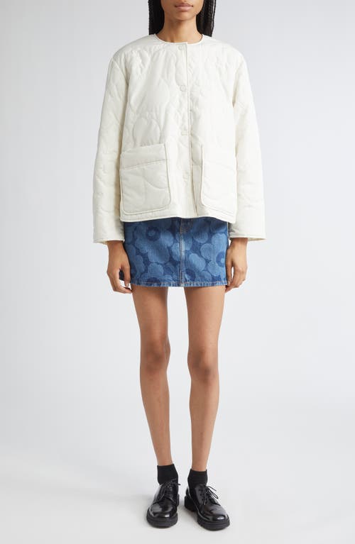 Marimekko Kapseli Piirto Unikko Quilted Jacket In White