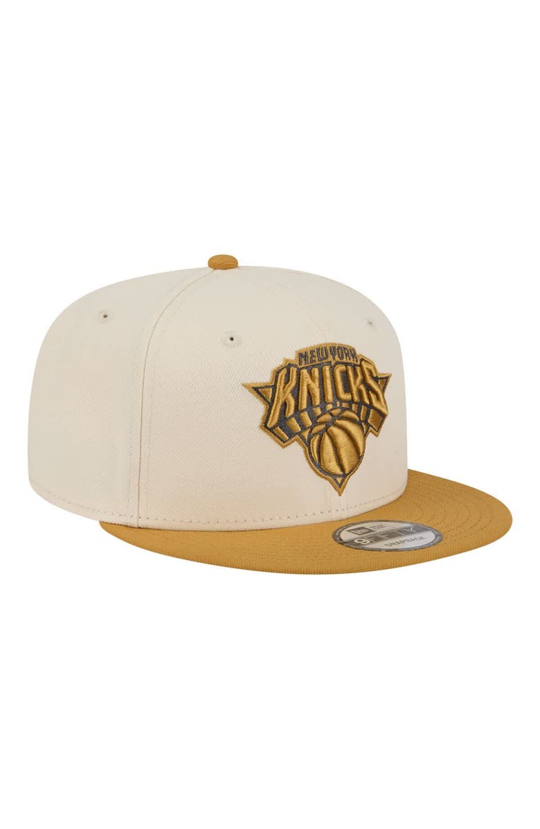 New Era Men's New Era Cream/Tan New York Knicks Two-Tone Color Pack 9FIFTY Snapback Hat, Alternate, color,