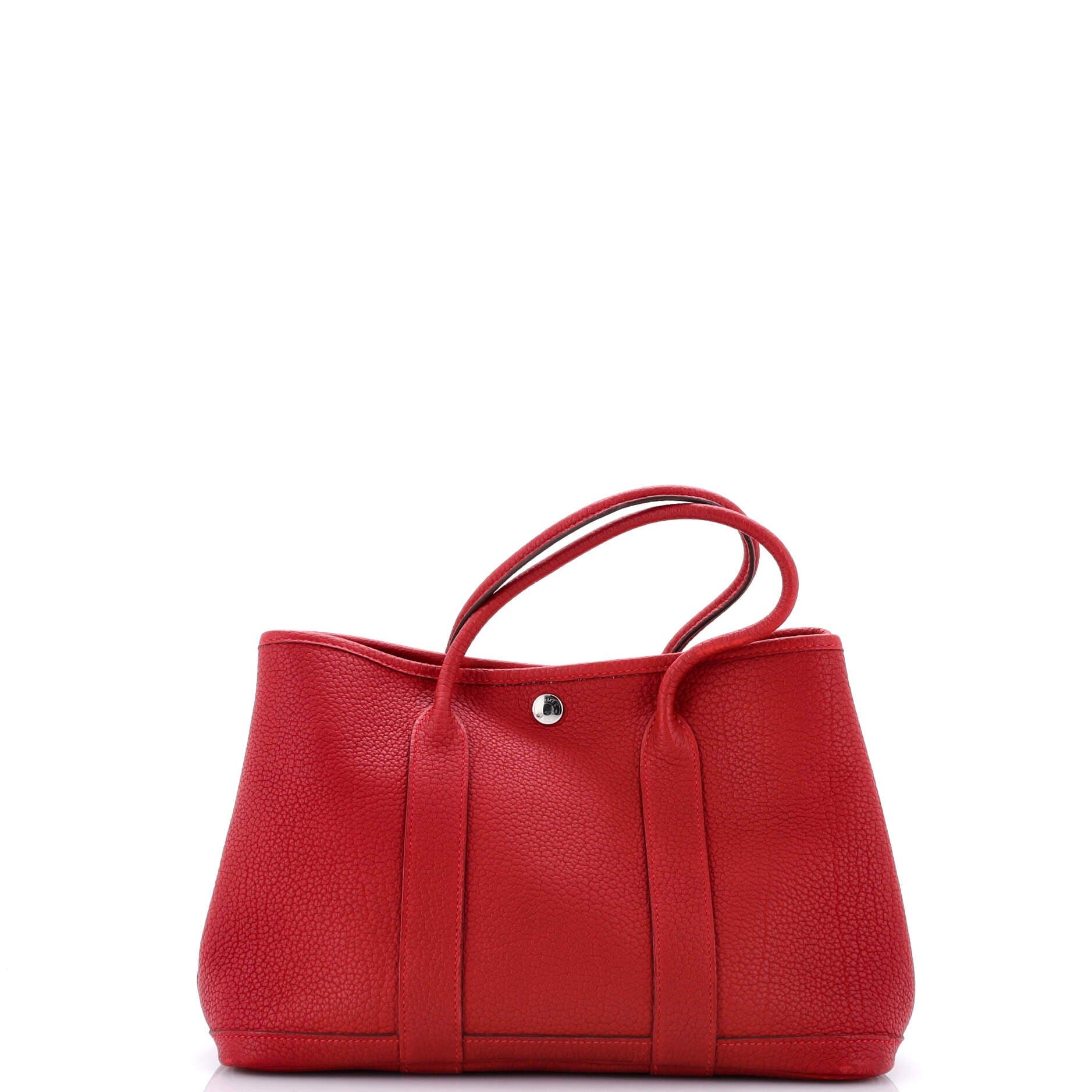 Pre-Owned Hermes Garden Party Tote Leather 30, Alternate, color, Rouge Casaque