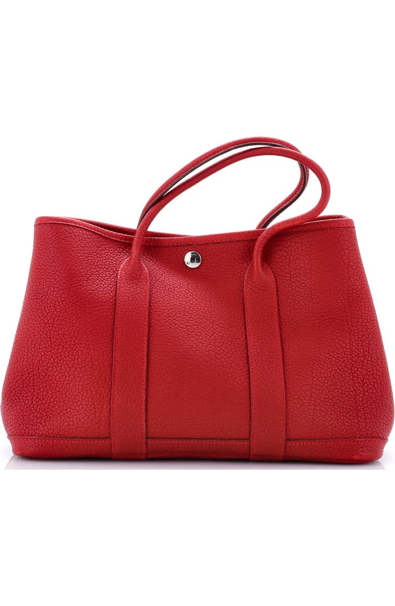 Pre-Owned Hermes Garden Party Tote Leather 30, Alternate, color, Rouge Casaque