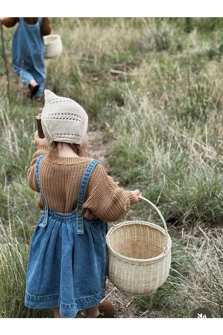 The Oversized Denim Pinafore Kids, Alternate, color, light denim