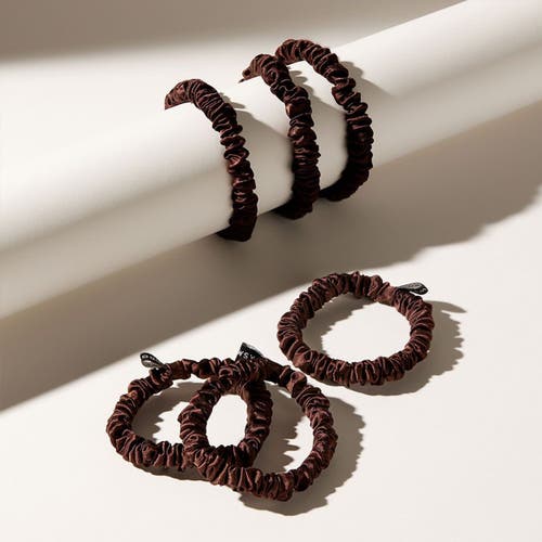 Drowsy Sleep Co . Skinny Scrunchie Set In Brown