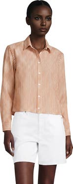 Lands' End No Iron Boxy Cropped Shirt