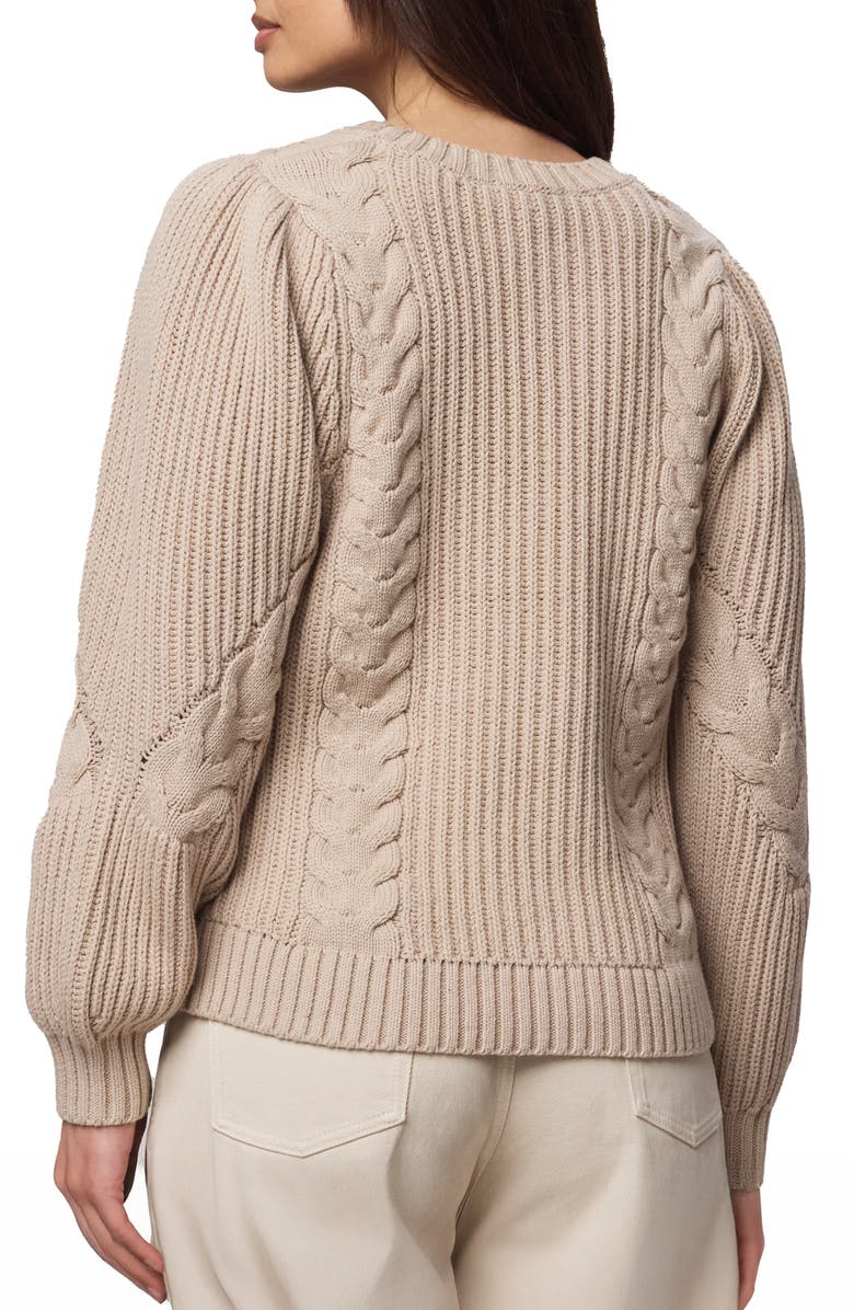 Splendid Sophie Mixed Stitch Cotton Blend Sweater, Alternate, color, Light Camel Beige
