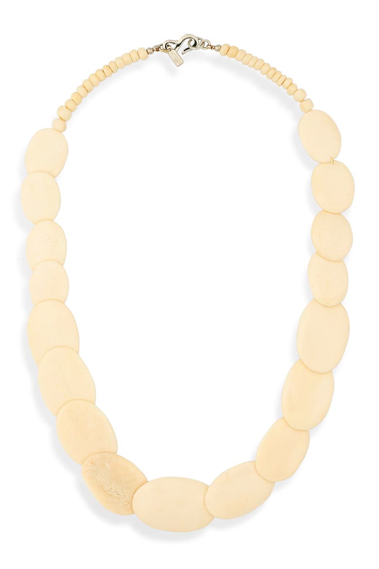 Pebble Beaded Necklace, Main, color, IVORY