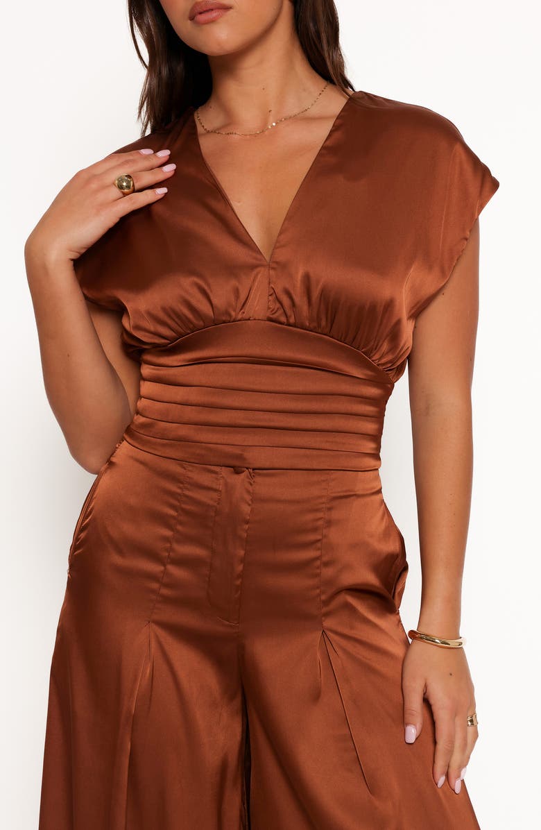 Petal & Pup Cassie Satin Short Sleeve Top & Wide Leg Pants Set, Alternate, color,