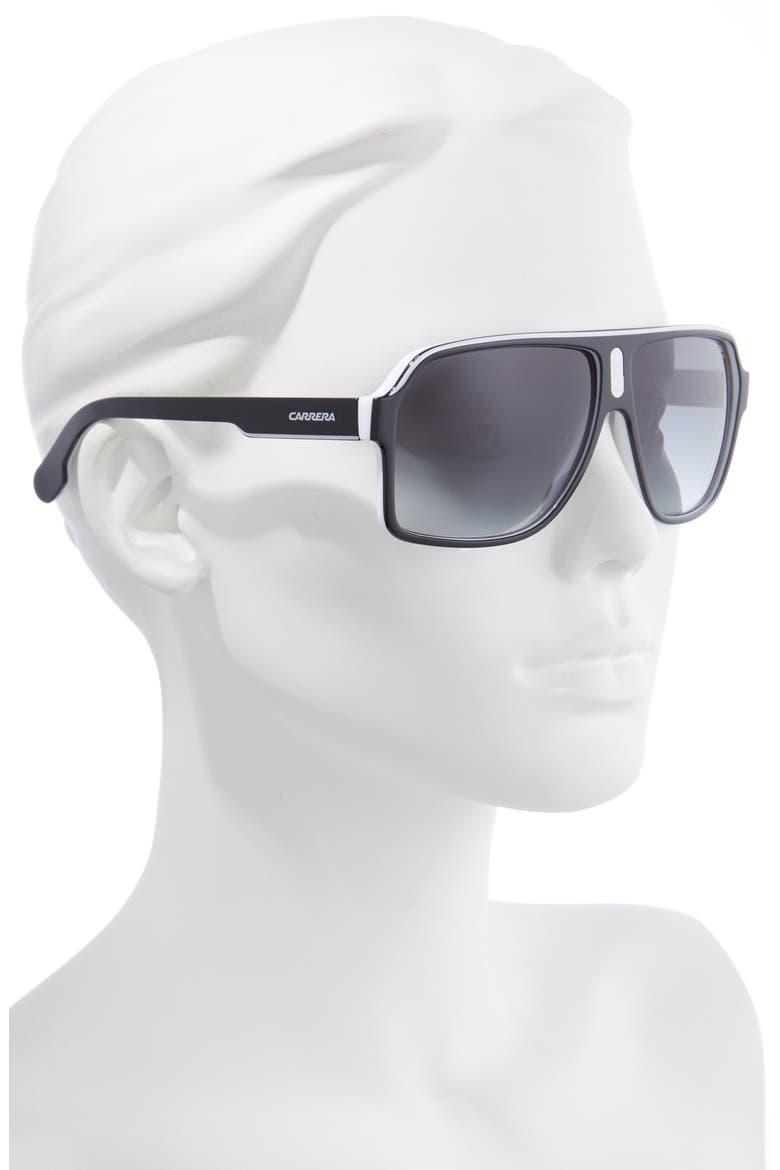 1001/S 62mm Sunglasses, Alternate, color, BLACK WHITE BLACK/ GREY SHADED