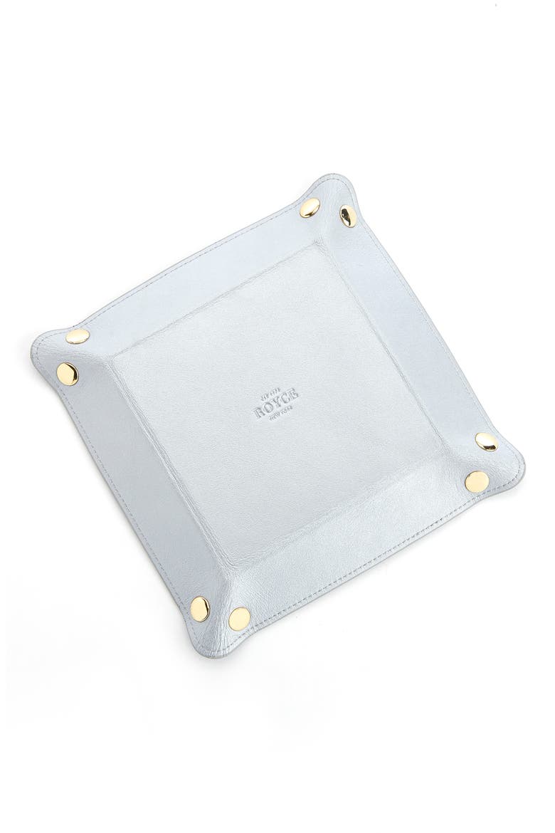 Catchall Leather Valet Tray, Alternate, color, SILVER