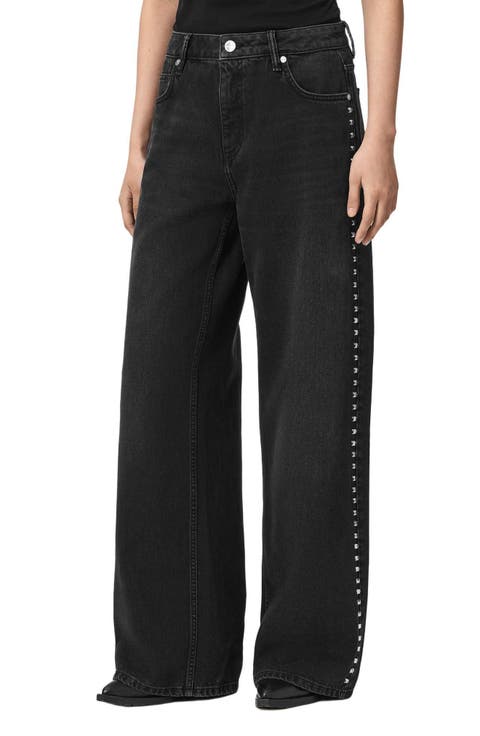 Sway Studded High Waist Wide Leg Jeans