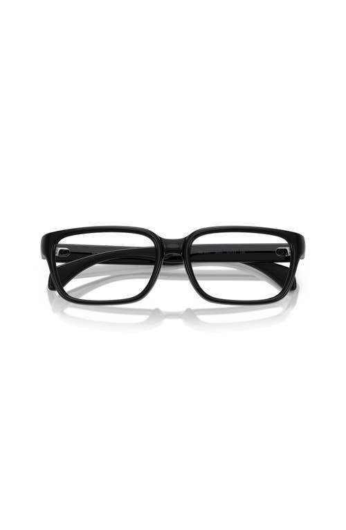 Moncler 57mm Rectangle Optical Glasses In Black