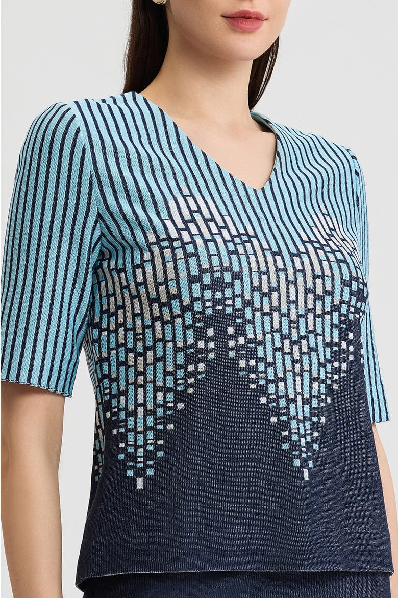 Linear Ombre Soft Knit Top, Alternate, color, Indigo/Limestone/Serene/White