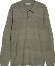 Marine Layer Rugby Cotton Blend Polo Sweater