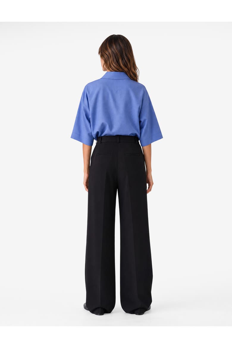 Wide Leg Tailored Trousers with Pockets, Alternate, color, BLACK