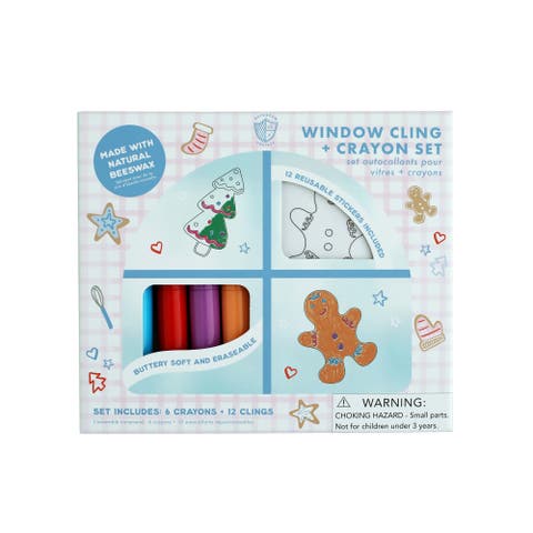 Baking Spirits Bright Christmas Window Cling + Crayon Set