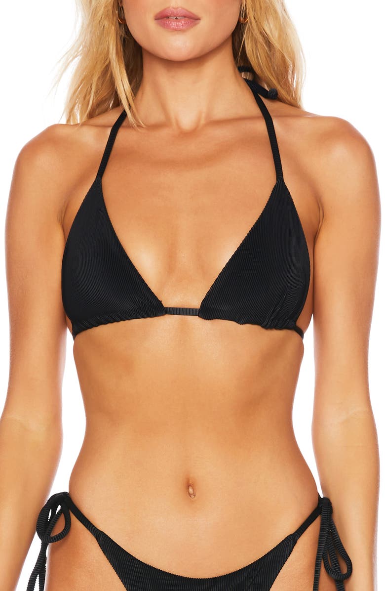 Beach Riot Winona Triangle Bikini Top, Main, color, Black
