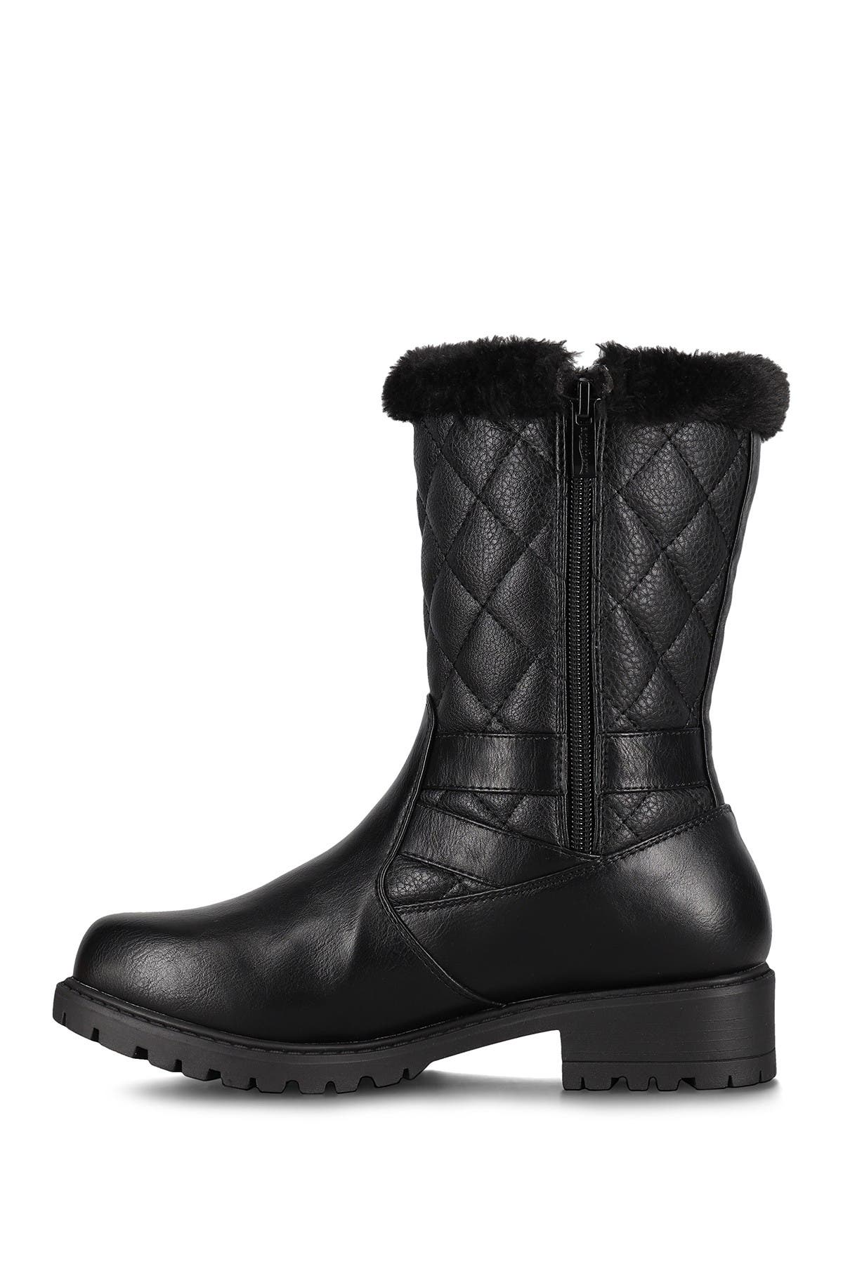 AQUATHERM BY SANTANA CANADA Whittaker 2 Faux Fur Trim Low Waterproof Boot, Alternate, color, Black