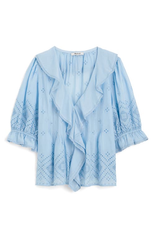 Madewell Pintuck Ruffle Puff Sleeve Top